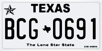TX license plate BCG0691