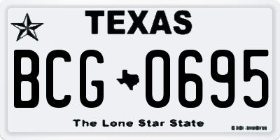 TX license plate BCG0695