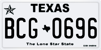 TX license plate BCG0696