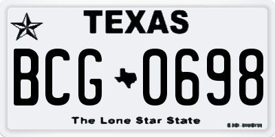 TX license plate BCG0698