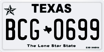 TX license plate BCG0699