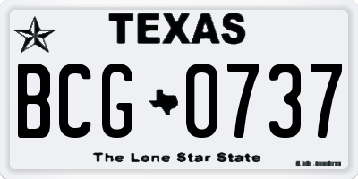 TX license plate BCG0737