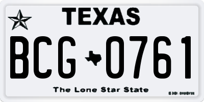 TX license plate BCG0761
