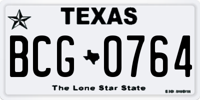 TX license plate BCG0764
