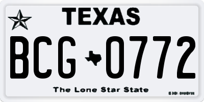 TX license plate BCG0772