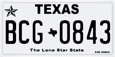 TX license plate BCG0843