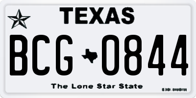 TX license plate BCG0844