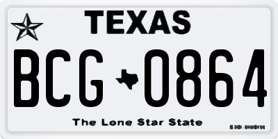 TX license plate BCG0864