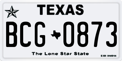 TX license plate BCG0873
