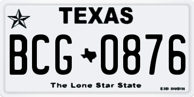 TX license plate BCG0876
