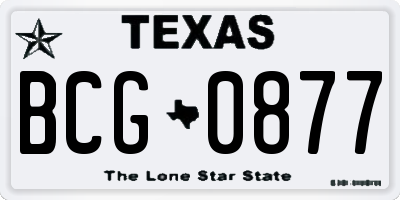 TX license plate BCG0877