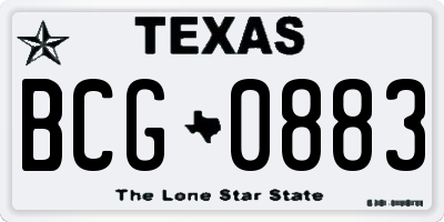 TX license plate BCG0883