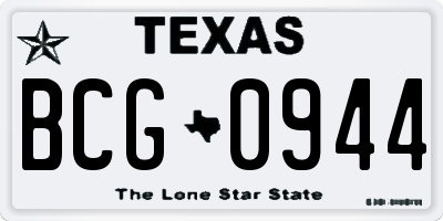 TX license plate BCG0944