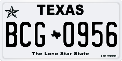 TX license plate BCG0956