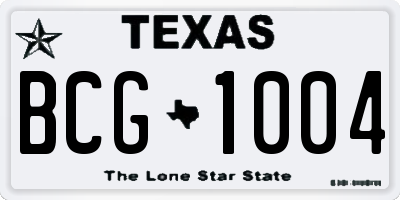 TX license plate BCG1004