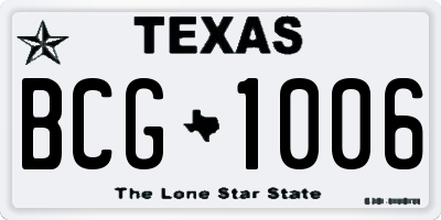 TX license plate BCG1006