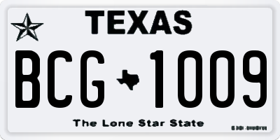 TX license plate BCG1009