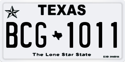 TX license plate BCG1011
