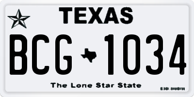 TX license plate BCG1034
