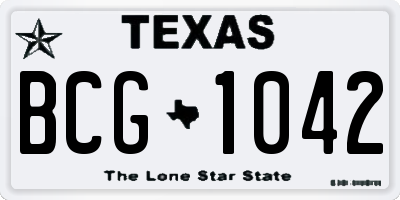 TX license plate BCG1042