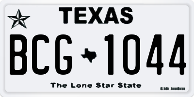 TX license plate BCG1044