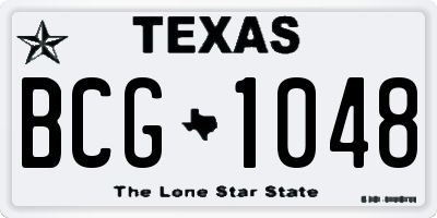TX license plate BCG1048