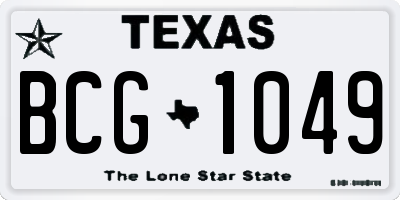 TX license plate BCG1049