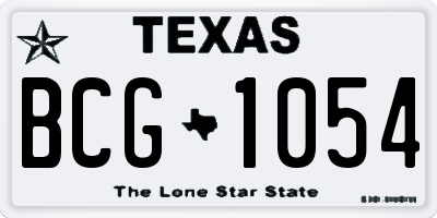 TX license plate BCG1054