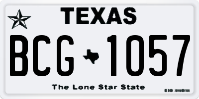 TX license plate BCG1057
