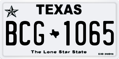 TX license plate BCG1065