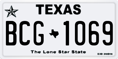 TX license plate BCG1069