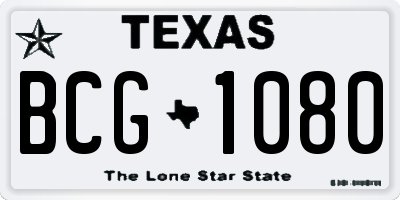TX license plate BCG1080