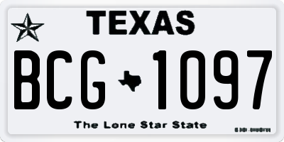TX license plate BCG1097