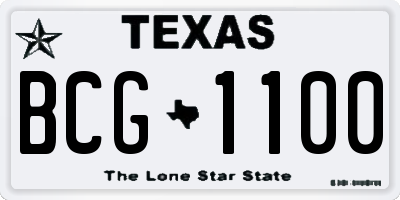 TX license plate BCG1100