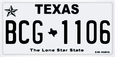 TX license plate BCG1106