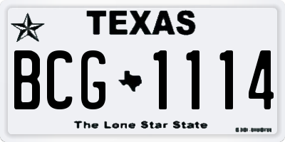 TX license plate BCG1114