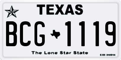TX license plate BCG1119