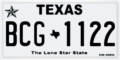 TX license plate BCG1122