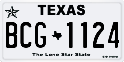 TX license plate BCG1124