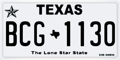TX license plate BCG1130