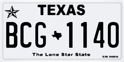 TX license plate BCG1140