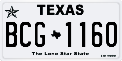 TX license plate BCG1160