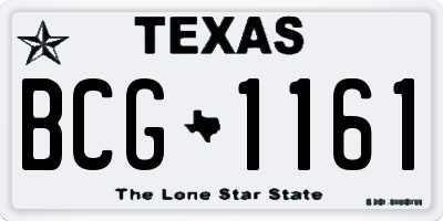 TX license plate BCG1161