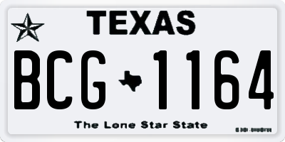 TX license plate BCG1164