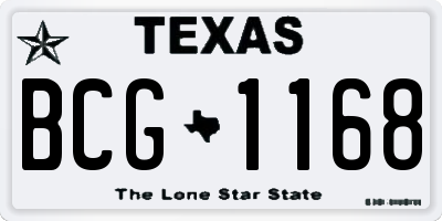TX license plate BCG1168