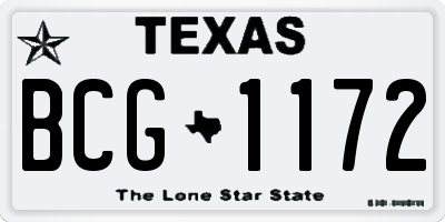 TX license plate BCG1172
