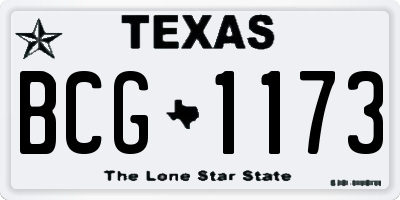 TX license plate BCG1173