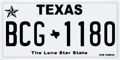 TX license plate BCG1180