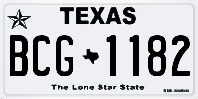 TX license plate BCG1182
