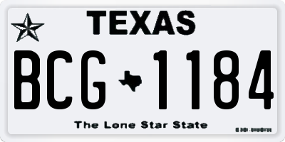 TX license plate BCG1184